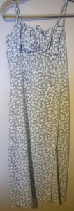 SHEIN Blue & White Floral Maxi Spaghetti Strap Summer Maxi size Large - Picture 1 of 11