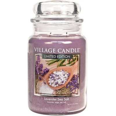 Village Candle Lavender Sea Salt Large Glass Apothecary Jar Scented Candle, 2... Foto 1 de 3