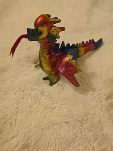 Raro drago multicolore pieno di sabbia pesato HTF vintage anni '90 spedizione veloce - Foto 1 di 8