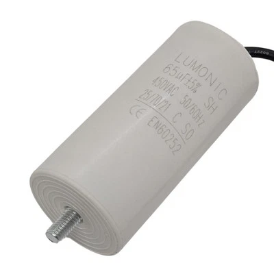 Anlaufkondensator 65µF 450V mit Kabel 25cm 50x110mm 65uF Motorkondensator mit Ku - Bild 1 von 4