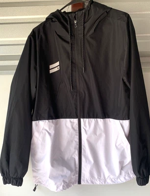 Chaqueta cortavientos con capucha Hurley para hombre blanca y negra talla L Foto 1 de 4