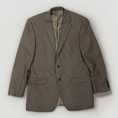 Blazer Lauren Ralph Lauren Para Hombres 42L Marrón Pata de Gallo Lana Dos Botones Chaqueta Foto 1 de 4
