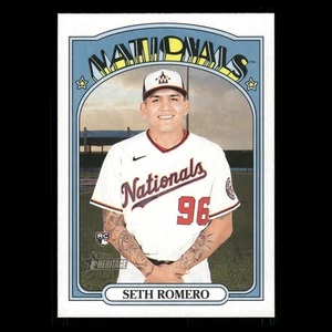 Seth Romero Rookie #580 2021 Topps Heritage Washington Nationals Baseball Card - Picture 1 of 3