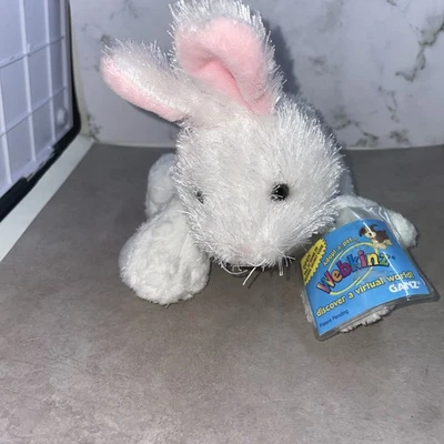 GANZ Webkinz Rabbit White NWT New Sealed UNUSED CODE rare Retired Plush HM078 - Image 1 of 3