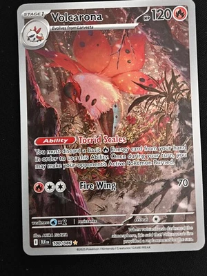 Pokemon TCG Card SV11b:Black Bolt - Volcarona 100/086 Illustration Rare Full Art - Image 1 of 4