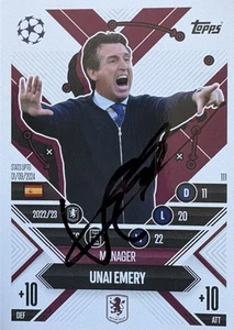 Unai Emery Aston Villa Topps Champions League Hand Signed Card - Picture 1 of 1