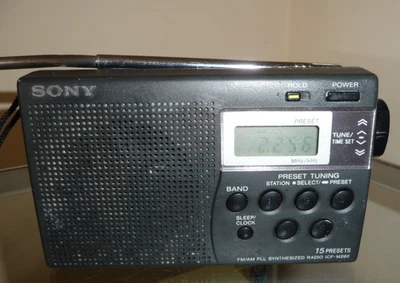 SONY ICF-M260 Compact Clock Radio Portable Slim Receiver - G.W.O.! - Image 1 of 4