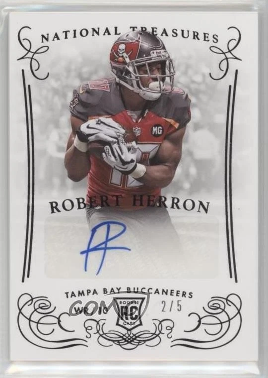 2014 National Treasures Signatures Century Black /5 Robert Herron Rookie Auto RC - Image 1 of 2