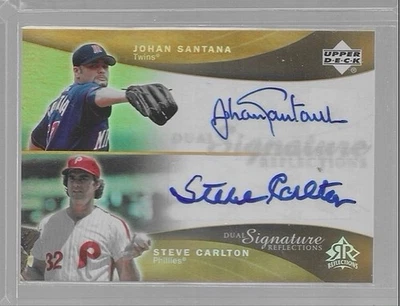 Steve Carlton John Santana 2005 UD Reflections Dual Signature #JSSC Auto - Image 1 of 2