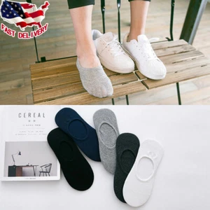 10 Pairs Mens Bamboo Socks Invisible No Show Nonslip Loafer Boat Breathe Low Cut - Picture 1 of 15
