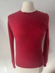 Tahari Pullover Damen Medium rot 2-fädig 100% Kaschmir klassisch Rundhals - Bild 1 von 14