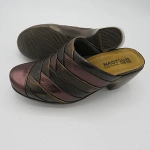 NAOT Metallic Multi Color Leather Slip On Heels Shoes Women's EU 36 US 5 - Picture 1 of 12