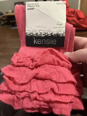 Kensie Anklet 热销粉色袜子 鞋码 4-10 全新 — 第 1/4 张图片