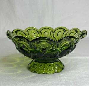 L.E. Candelabro Smith Art Glass Green Moon and Stars 7 1/2" redondo 5205 - Imagen 1 de 9