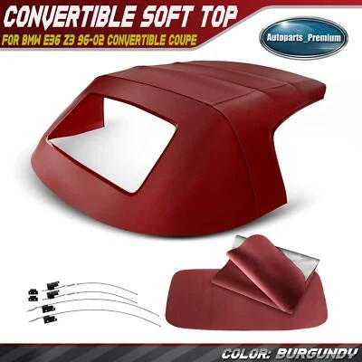 Convertible Soft Top for BMW E36 Z3 96-02 w/ Plastic Window Burgundy BMW33260-11 - Imagem 1 de 4