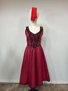 35” S Red Can Can Saloon Dress Set Victorian Les Miserables Hello Dolly Dancer