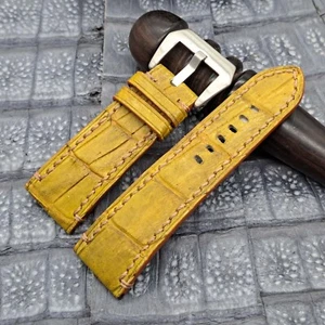 26mm/22mm Exotic Leather Watch Band Bespoke Vintage Minimalist Design - Picture 1 of 11