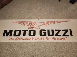 Vintage Moto Guzzi Banner Sign Large MotoGuzzi Motorcycle Cycle Cloth Shop Old - Picture 1 of 17