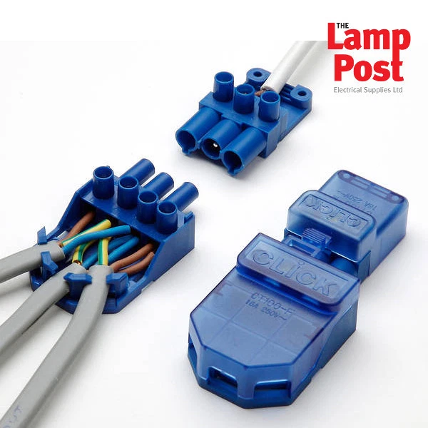 Click CT101C 20A 3 Pole Flow Connector Push In Pull Apart - Pack of 5 - Image 1 of 1