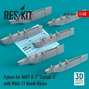1/48 ResKit RS48-0439 Pylons for NAVY A-7 "Corsair II" with MAU-11 Bomb Racks - Picture 1 of 1