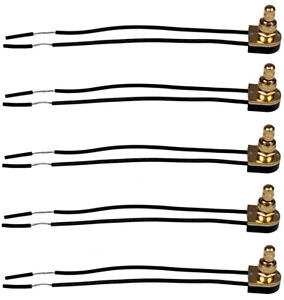 5 Pack of Rotary Style On/Off Canopy Switches, 3/1 amps at 125/250,  6" Wires