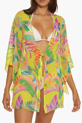 BECCA L81503 Womens Multi Costa Bella Chiffon Tunic Cover-Up Size M/L - Image 1 of 4