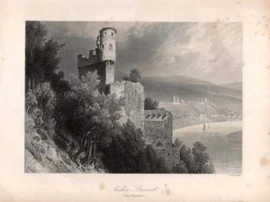 c1850 Neckarsteinach Hessen Bergstraße Neckar Stahlstich-Ansicht - Picture 1 of 1