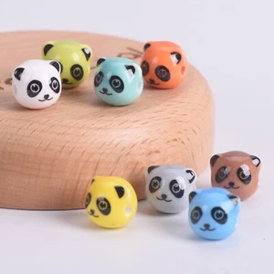 5pcs Panda Head 12mm Handmade Ceramic Porcelain Loose Beads For Jewelry Making - Picture 1 of 12