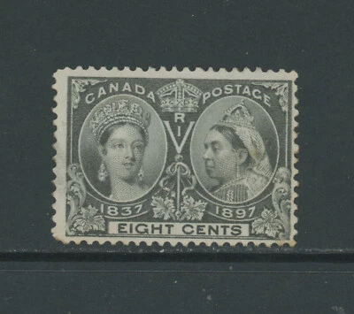Canadá Scott # 56 F-VF, aproximadamente 50% OG MNH NH Dark Bla 8 centavos 1897 sello gato $130 Foto 1 de 2