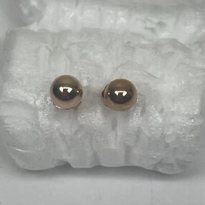 Hermosos aretes redondeados elegantes de oro rosa de 14K para mujer para joyería” - Imagen 1 de 12
