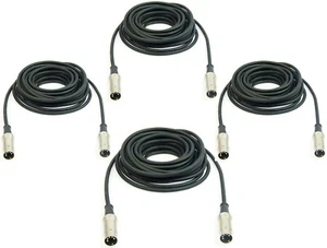 4 x ADAM HALL 6 m Midi-Kabel DIN-Kabel Video-Kabel schwarz 5 pol pin Metall - Picture 1 of 5