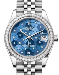 Rolex Datejust 31 White Gold Steel Azzurro Blue Floral Jubilee Diamond 278384RBR - Picture 1 of 3