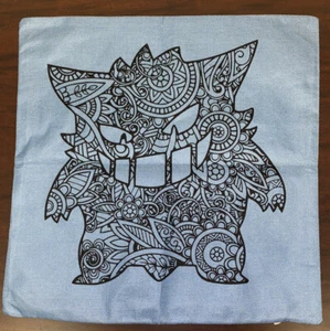 Funda Almohada 17x17 Pokemon Temática Solo Suave Color Azul 2 Gengar y Pokeball - Imagen 1 de 3