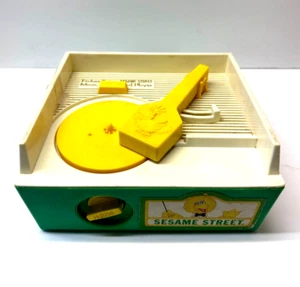 Caja de música Fisher Price Sesame Street 1984 vintage tocadiscos *SOLO PARA PIEZAS* - Imagen 1 de 8