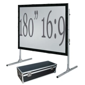 180" Projector Screen with Aluminum Frame 16:9 FAST FOLDING, Front and Rear - Picture 1 of 5