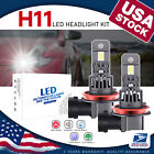 H11 LED Headlight Bulb Kit Low Beam 6000K White Bulbs W/ Silent Fan Plug&Play