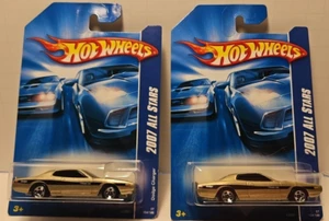 Hot Wheels Lot of 2 All Stars DODGE CHARGER Gold Variant w/Chrome 5 Spoke Wheel - Picture 1 of 5
