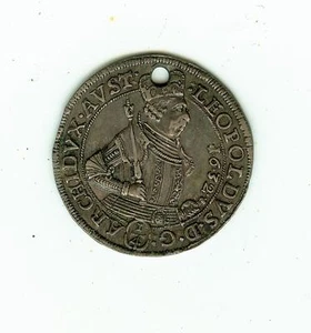 1632 Austrian States--Tyrol Silver 1/4 Thaler Holed - Picture 1 of 1