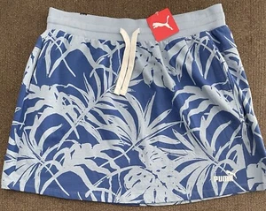 NWT Women’s Puma Palm Print Skirt Size XL ~ Blue - Picture 1 of 6