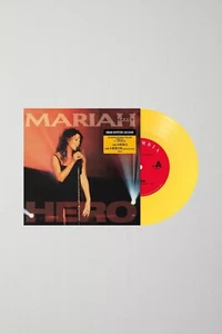 RARE USA Mariah Carey Hero Limited Urban Outfitters 7 Inch Vinyl Single Yellow - Picture 1 of 4