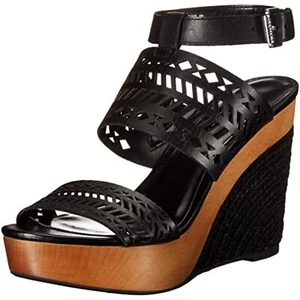 Sandalo Lauren Ralph Lauren tacco alto nero zeppa - Georgina Espadrille - Foto 1 di 8