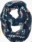 NFL New England Patriots Pats Team Logo Sheer Infinity Scarf Blue New Licensed