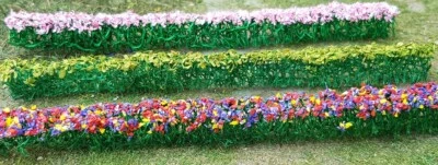 MP SCENERY 6 Mixed Hedges N Gauge Flower Hedge Railroad Farm Layout Handmade - Image 1 of 3