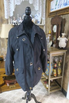 Fashion Bug Women's Black Coat with Brass buttons and zipper Small Medium - Image 1 of 4