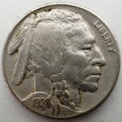 1928 Buffalo Nickel - VF - Full Horn Cover