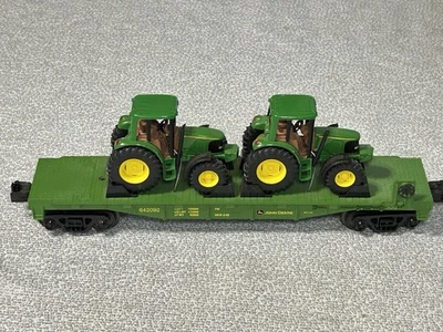 MTH O Gauge John Deere Flat Car w/ 6420 Tractors - Image 1 of 4