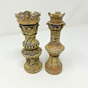 Vintage 1999 CBK Ltd Oversized Resin 6" Tall Chess Pieces -Set of 2 King & Queen - Picture 1 of 10