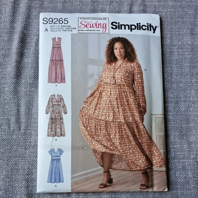 Tiered Dress Sewing Pattern Simplicity S9265 Bust 75 to 122cm UNCUT - Image 1 of 4