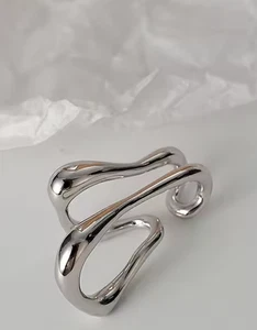 Silber Gold Barren Ear Cuff 7er Set - Bild 1 von 7