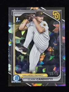 2024 Bowman Chrome Draft Sapphire CLARK CANDIOTTI 1st BLACK REFRACTOR /10 Padres - Picture 1 of 2